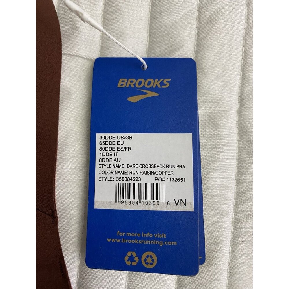 Brooks 30DD/E Dare Crossback 2.0 Sports Bra Run Raisin Copper Pullover Wicking - Picture 4 of 10
